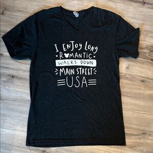 Next Level Apparel Disney Black Graphic V-Neck T-Shirt